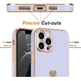 thumbnail image 3 of LAICAIW for iPhone 12 Pro Max Case for Women Girl Cute Love-Heart Luxury Bling Plating Soft Back Cover Raised Camera Protection Bumper Silicone Shockproof Phone Case for iPhone 12 Pro Max, Purple, 3 of 7