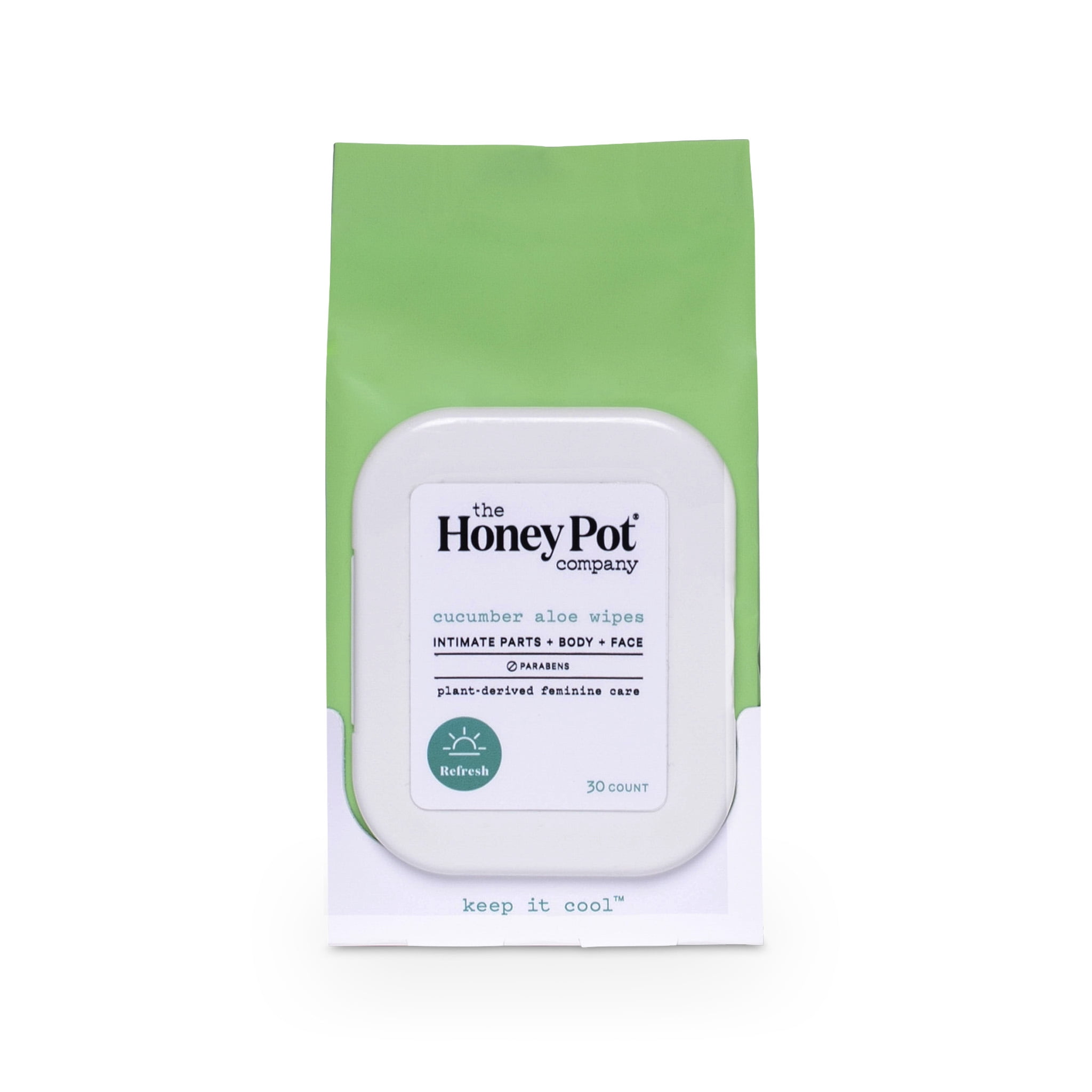 The Honey Pot Company, Feminine Cleansing Wipes, Cucumber Aloe, Intimate Parts, Body or Face, 30 ct