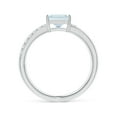 thumbnail image 2 of ANGARA Natural Square Aquamarine Crossover Shank Ring with Diamonds in 14K White Gold for Women (Size-6mm) | March Birthstone, Birthday, Anniversary, Jewelry Gift for Women | Natural Aquamarine Ring, 2 of 8