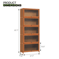 thumbnail image 6 of Magshion Bamboo/Acrylic 5 Shelves Bookcase with Door, Display Storage Rack, Brown, for Living Room, 6 of 9