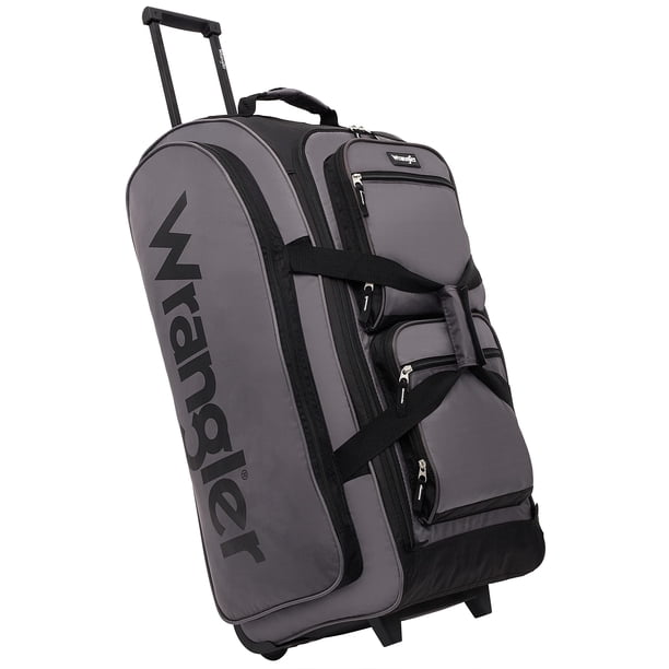 Bolsa de viaje con ruedas Wrangler Wesley Charcoal, tamaño grande, 76 cm