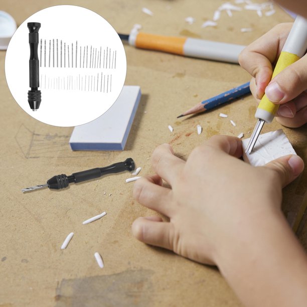 WHAMVOX 1Jgo Herramienta Manual De Taladro Con Brocas Para Trabajos Finos En Madera Plástico Y Piezas Pequeñas