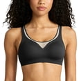 thumbnail image 2 of Plus Size Women's Wireless Tank Top Bra, Mesh Panel & Wide Adjustable Straps, Seamless Breathable Support for All-Day Comfort Black XL, 2 of 9