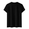 thumbnail image 3 of NAMTYQX Casual Tops for Women Simple Stretch Airoft Gemustertes Plus Size Graphic Short Sleeve Boyfriend Crew Neck Graphic Tees Black Size 2XL, 3 of 4