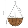 thumbnail image 2 of 16 inch 4* Plant Hanging Baskets Round Brown Hanging Flower Pots Brown with Hook for Growing Green Leafy Plants, 2 of 14