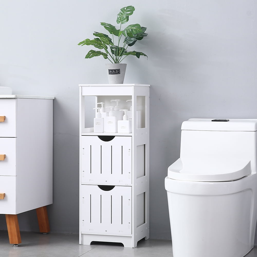 Topcobe Storage Cabinet, High Three-Layer PVC Bathroom Floor Cabinet
