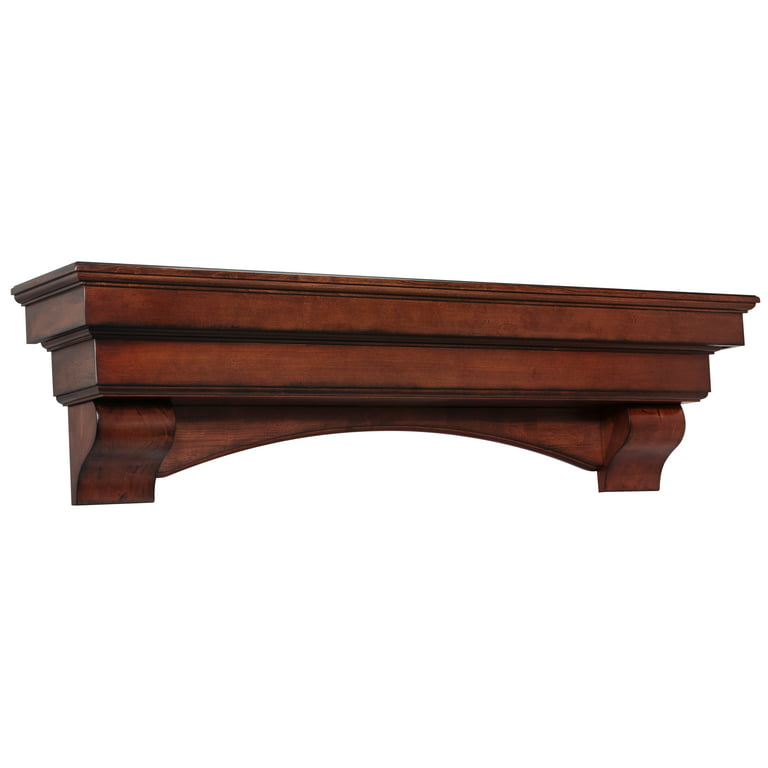 Expressions 5 ft. Traditional Oak Stain Grade Wood Shelf Mantel