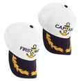 thumbnail image 3 of 2pcs Matching Captain Boating Baseball Cap Sailor Navy Hat Decorative Captain Baseball Cap, 3 of 6