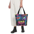 thumbnail image 5 of Pofeuu Neon Graffiti Urban Art Print Women Fashion Shoulder Handbags Top Handle Satchel Bags Tote Shoulder Shopping Bag Stylish Canvas Tote Bag, 5 of 6