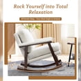 thumbnail image 3 of Timbernest Rocking Chair Accent Chair Reading Armchair for Living Room, Bedroom, Sunroom, Antique White, 3 of 9