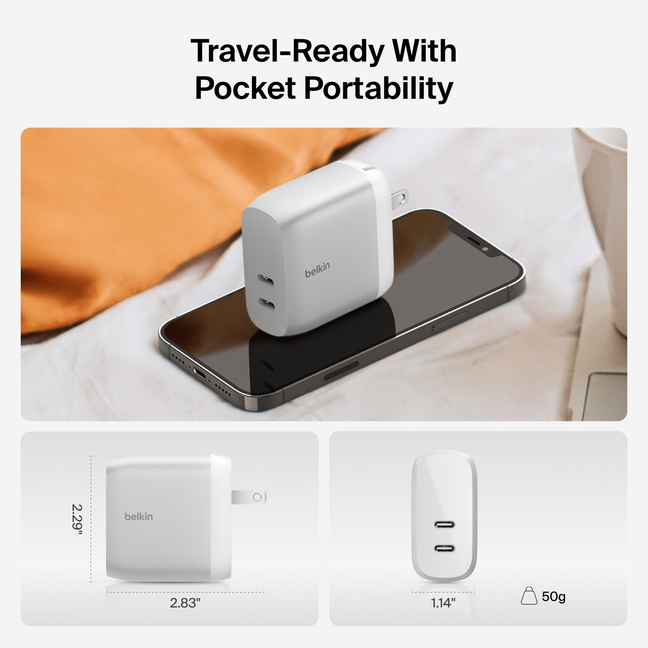 Belkin 40W Dual USB-C Wall Charger with USB-C Cable photo 5
