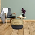 thumbnail image 5 of Spitiko Homes 18" Wide Round Jute Pouf Ottoman in Natural and Black, 5 of 6