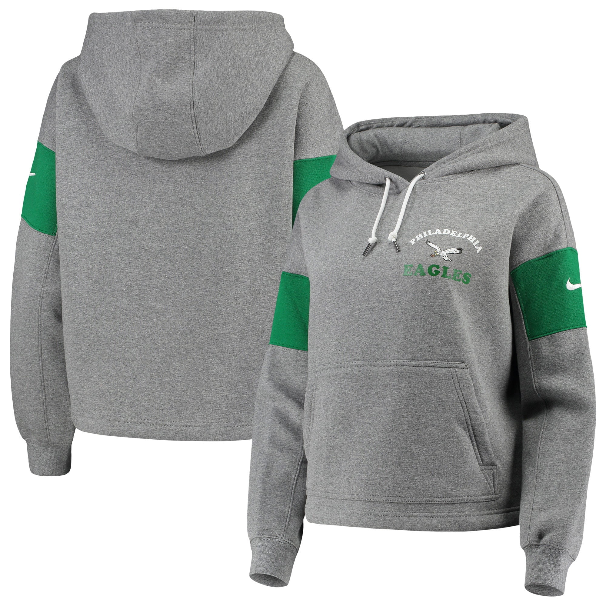 nike men's philadelphia eagles historic logo club black hoodie