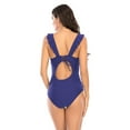 thumbnail image 3 of Maillots de Bain une Pièce à Volants pour Femmes Col en V Froncé Monokini, 3 of 3
