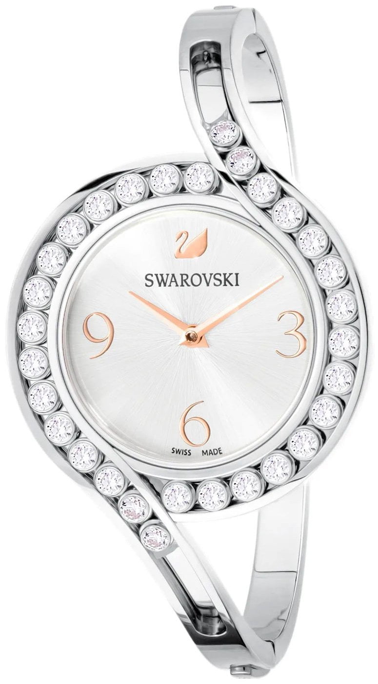 Swarovski White Crystal Bangle Watch, Stainless Steel Matrix pearl bangle watch, Swiss Made, Crystal bracelet  main image 3