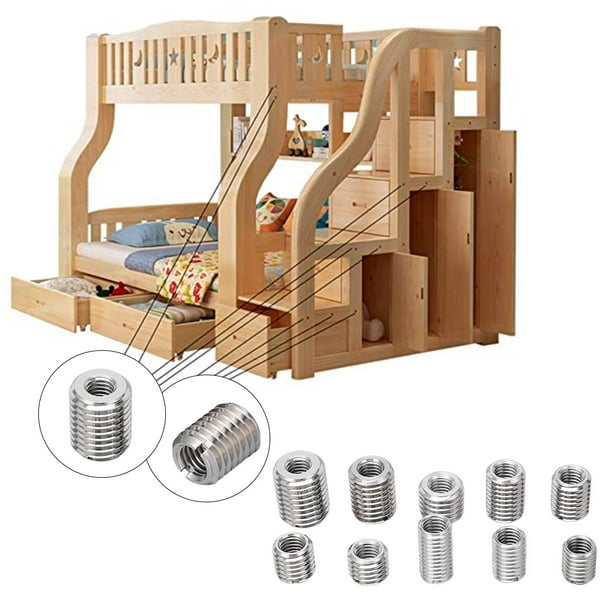 Tuerca 33PCS M8x1.25 Kit Surtido De Insertos Roscados Manguitos De Reparación De Tuercas Reductoras De Rosca De Acero Inoxidable