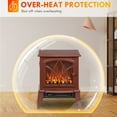 thumbnail image 6 of HOMCOM Electric Fireplace Heater with Realistic LED Flames and Logs, Artificial Fake Faux Fireplace, Red, 6 of 8
