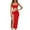 Red, variant on Hinvhai Women's Elegant Square Neck Dress Clearance Sleeveless Bodycon High Split Ruched Long formal Evening Dress White S(S)