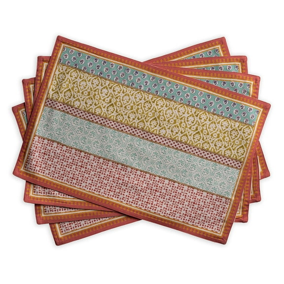 Maison d' Hermine Provence 100% Cotton Set of 4 Placemats for Dining Table | Kitchen | Wedding | Everyday Use | Dinner Parties | Spring/Summer (13 Inch by 19 Inch)