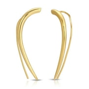 Michelle Campbell Jewelry Women's Sleek Talon Ear Climber Earrings, Brass with 14k Yellow Gold overlay