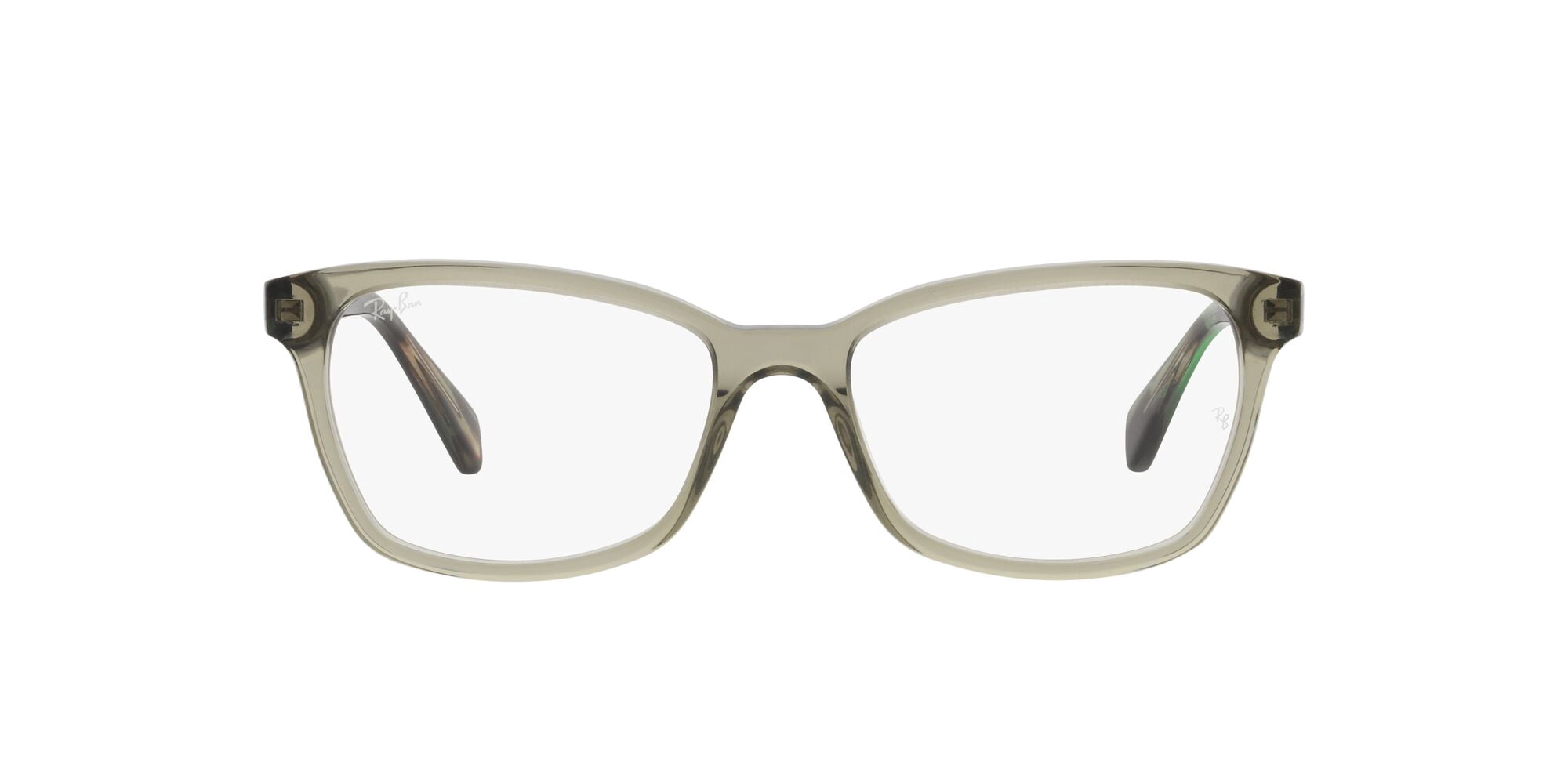 Ray-Ban Women's Size 54 Butterfly RB5362 Optics Prescription Eyeglasses with Case, Transparent Green/Demo Lens