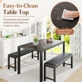 thumbnail image 6 of UHOMEPRO Dining Table Set for 4, Kitchen Table with 2 Benches, Modern Dining Room Table Set with Metal Frame, Breakfast Nook Furniture Set for Home Cafeteria Bar Kitchen, Brown+Black, 6 of 14
