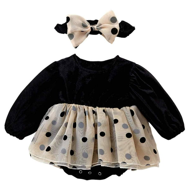 1 calcetines con diadema de malla de terciopelo con lunares para bebé de primavera y otoño