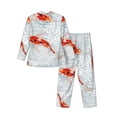 thumbnail image 2 of Kll Koi Fish Corals,Spring Summer Sleepwear Mens Flannel Pajamas,Long Cotton Pj Set, 2 of 9