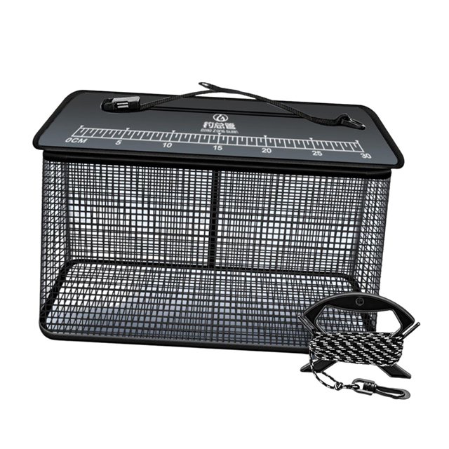 Cesta flotante, cubo para pececillos, multifuncional, de secado rápido para exteriores para peces vivos. Negro 39cmx24cmx50cm