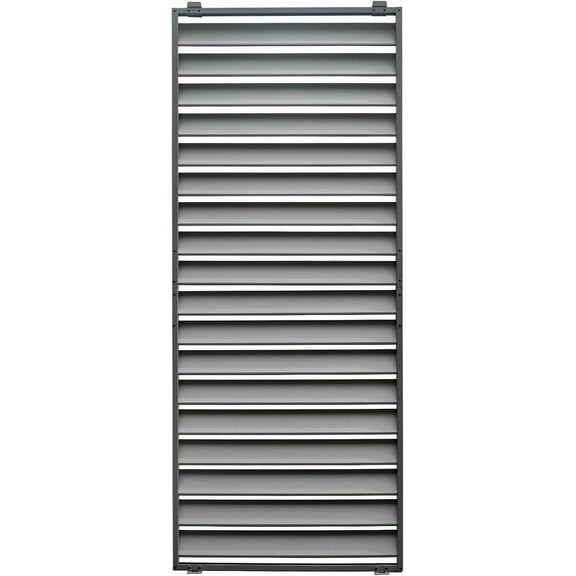 Gray Aluminum Louvered Pergola Screen, Outdoor Privacy Shade Panel 85.32"L X 35.28"W Five