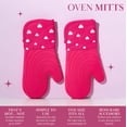 thumbnail image 4 of Juego de guantes de cocina Paris Hilton, resistentes al calor, para ollas, rosas, 4 of 6