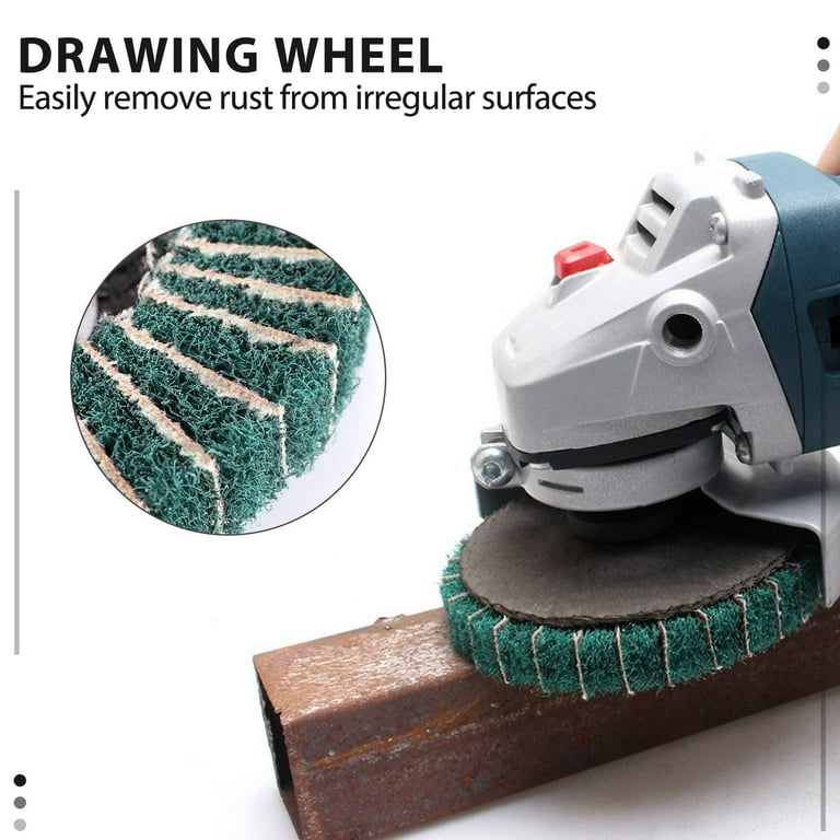 Nylon Flap Disc SI FANG 6Pcs 4.5'' X7/8'' Nylon Fiber Grinding Polishing Wheel Flap Disc Mix Set, 180 & 320 Grit Scouring Pad Buffing Wheel For Angle Grinder Elastic Grinding & Rust