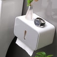thumbnail image 4 of Waterproof Tissue Box Roll Toilet Paper Box Wall Mounted Tissue Box Dual Paper Outlet Waterproof And Moistureproof Tissue Rack For Bathroom Grey, 4 of 8