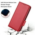 thumbnail image 3 of Allytechgroup Flip Case for iPhone 16 Pro, PU Leather Slim Fit Shell Cards Holder Kickstand Shockproof Anti-Scratch Corner Protective Wallet Case for iPhone 16 Pro, Red, 3 of 5