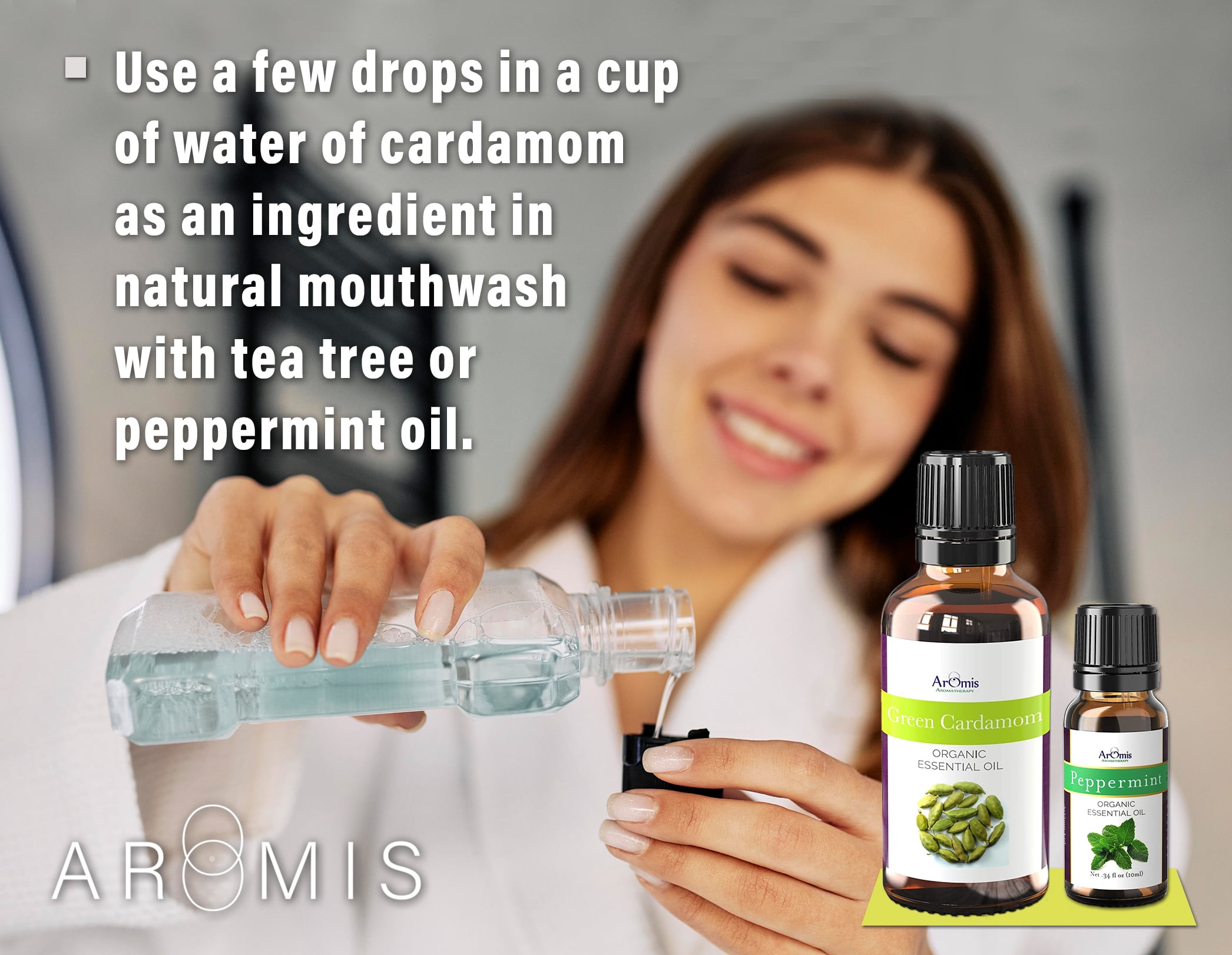 ArOmis Green Cardamom Essential Oil - USDA Certified Organic - 100% Pure Therapeutic Grade 30ml (1 fl oz) Undiluted, Oils Perfect for Aromatherapy