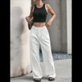 thumbnail image 4 of Pantalones A Rayas para Mujer, de Color Block, Cintura Alta, Pierna , Informales, para Trabajo y Oficina. M, 4 of 9