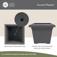 thumbnail image 4 of The HC Companies Accent Square Plastic Plant Pot with Drainage, 15.5 Inch, Black, 4 of 10