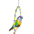 thumbnail image 4 of Flmtop Colorful Pet Parrot Swing Bird Cage Toy Wooden Suspension Bridge Hanging Decor Random Color, 4 of 9