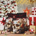 thumbnail image 6 of KLL Rose Floral Skull for Christmas Gift Bag,Christmas Burlap Goody Gift Bags with Plaid Drawstrings for Xmas Presents Holiday Party Favor Treats Candy-Black, 6 of 8