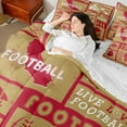 thumbnail image 4 of Castle Fairy Boys Girls Football Rugby Bedding Comforter Set 7 Pieces,Ball Gamer Full Bedding Set Lightweight,Sport Theme Fitted Sheet Flat Sheet,Microfiber Bedroom Decor,Reversible, 4 of 8