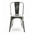 thumbnail image 3 of Dreux Vintage Dark Grey Steel Stackable Side Chair (Set of 4), 3 of 7