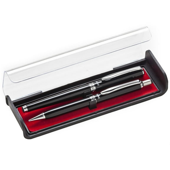 Pentel Libretto Gift Box Set- Includes One EnerGel Liquid Gel Pen with Black Ink, , Medium 0.7mm tip and One Pentel Libretto 0.5mm Mechanical Pencil,  Both Products Have Gloss Black Barrels.