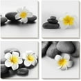 thumbnail image 2 of Black and White Zen Stone Wall Art Yellow Flower Picture Still Life Canvas Relaxing Painting Home Office Bathroom Decor, 2 of 6