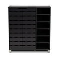 thumbnail image 4 of Baxton Studio Shirley Modern and Contemporary Dark Grey Finished 2-Door Wood Shoe Storage Cabinet with Open Shelves, 4 of 7