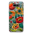 thumbnail image 1 of MUNDAZE LG Aristo 5/Phoenix 5/Risio 4 Shockproof Clear Hybrid Protective Phone Case Colorful Red Orange Folk Style Floral Spring Flowers Cover, 1 of 6