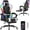 Rgb Lvory, variant on Gaming Chair, Video Game Chair with Footrest and Massage Lumbar Support, Ergonomic Computer Chair Height Adjustable with Swivel Seat and Headrest (Light Blue)