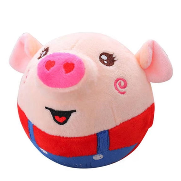 Yibooy Active Moving Pet Plush Toy Interactive Dog Toys for Cats (Red Pig No Remote)