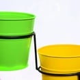 thumbnail image 3 of Handmade 100% Iron Round Modern Yellow & Green Coated Color 10.4 x 4.5 x 8.9 Inches Planters Pot 1015, 3 of 5