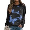 thumbnail image 4 of Women's Long Sleeve Sweatshirts Sparkly Graphic Print Round Neck Pullover Tops Fall Winter Casual Loose Fit Sweater Shirts, 4 of 6