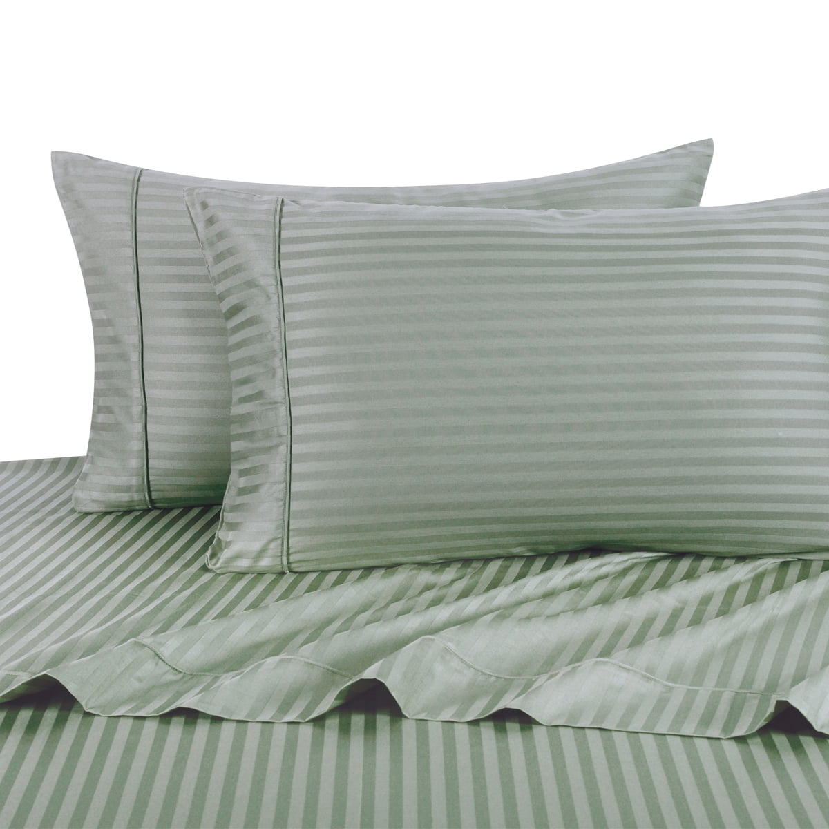Pair Luxury 100% Egyptian Cotton 600TC Sateen Stripe Damask Pillowcases set